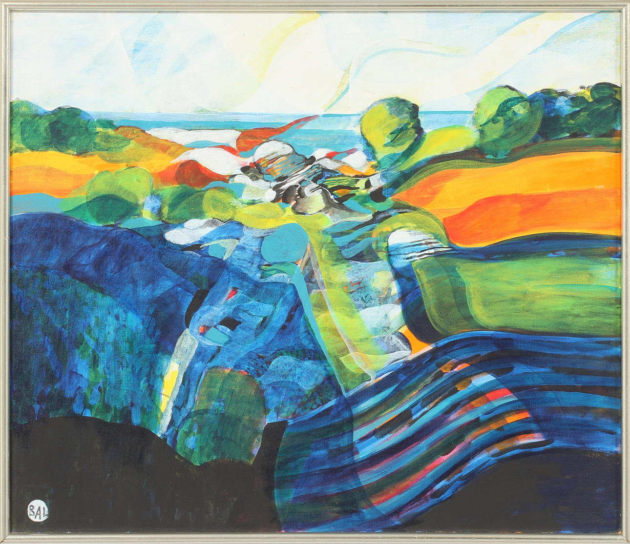 BENGT ARNE LINDEROS, BAL. Landskap, Olja på duk, signerad.