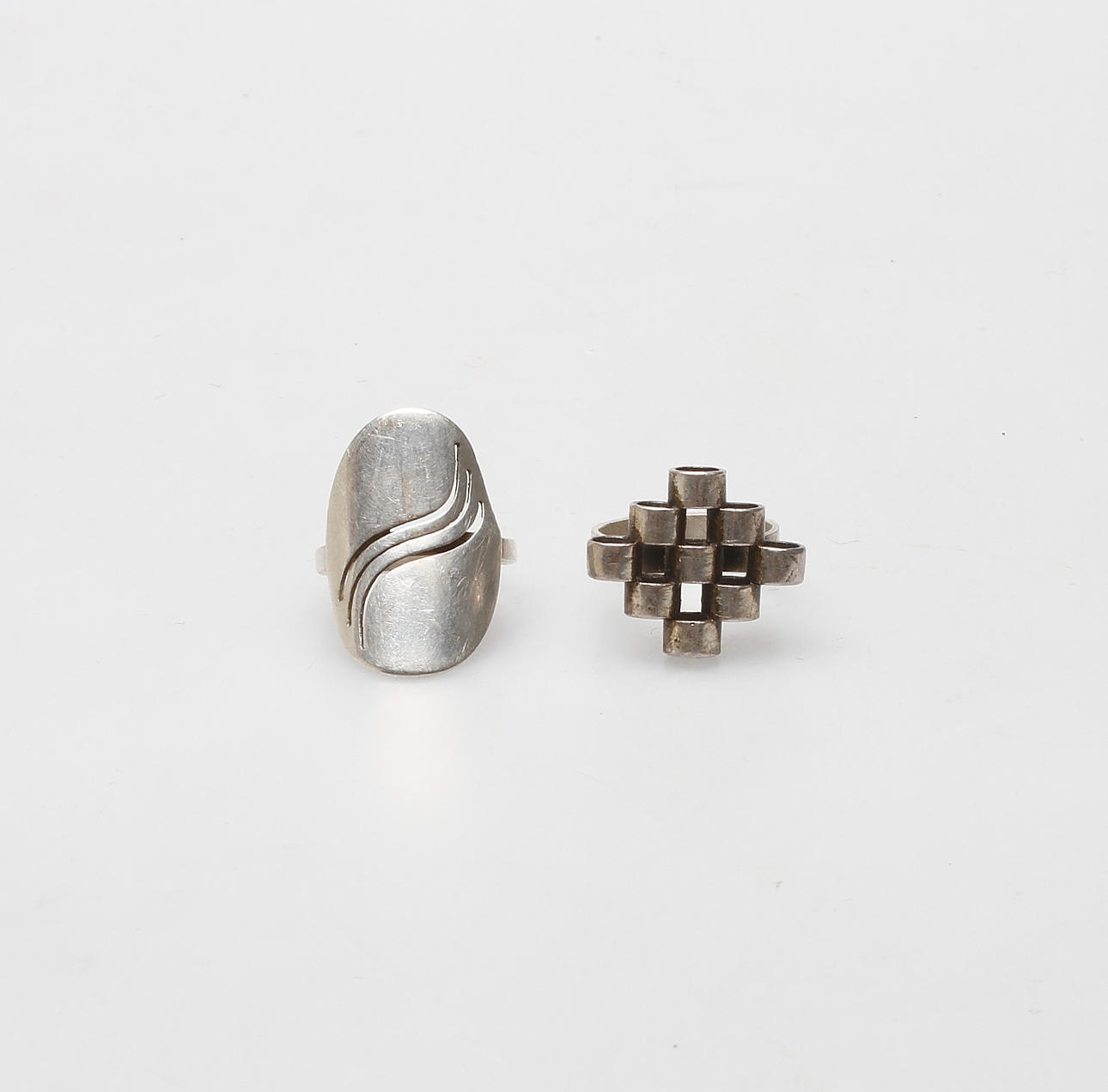 RINGAR, 2 st, sterlingsilver, Finland.