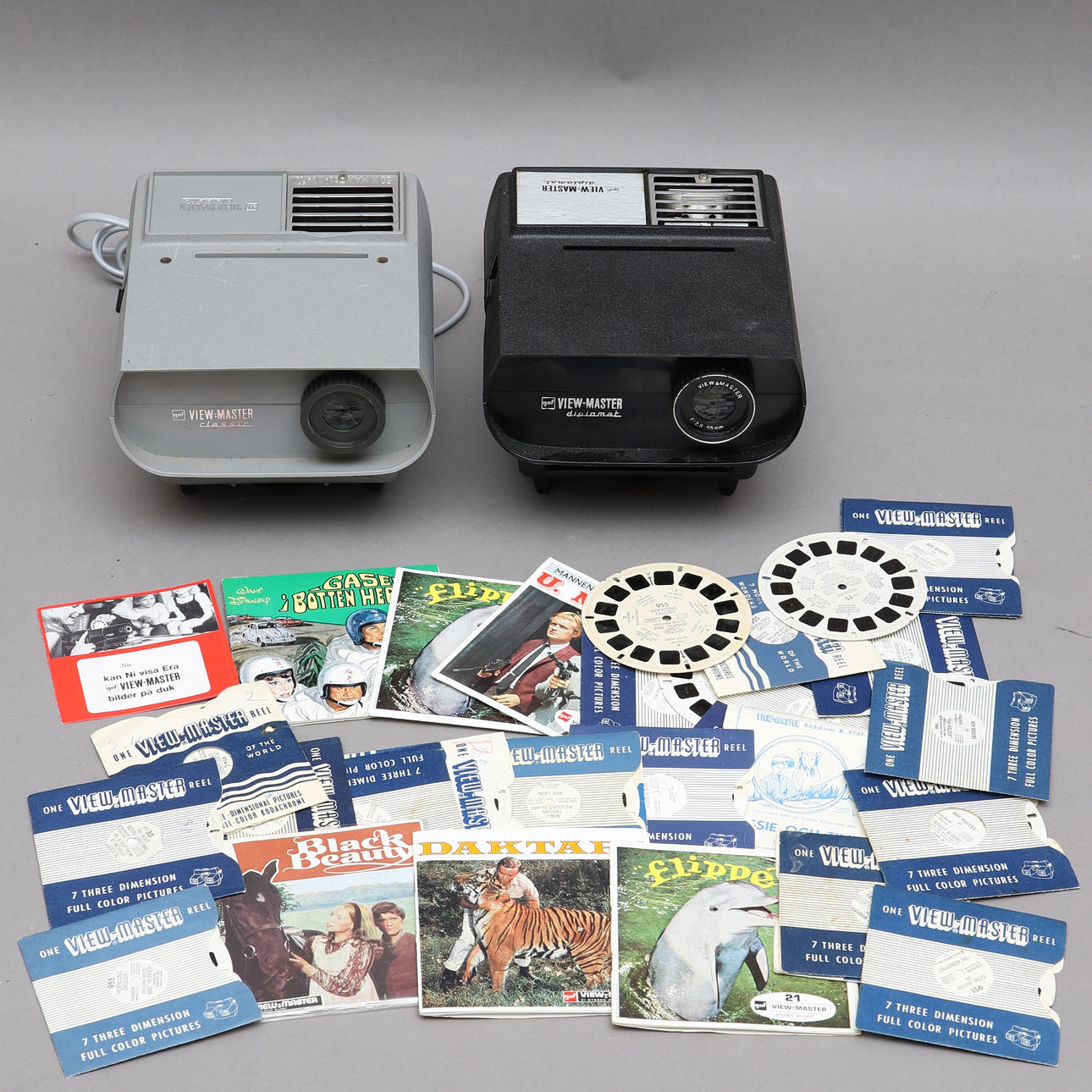 PROYECTORES VIEW-MASTER con DISCOS, Gaf, años 60.