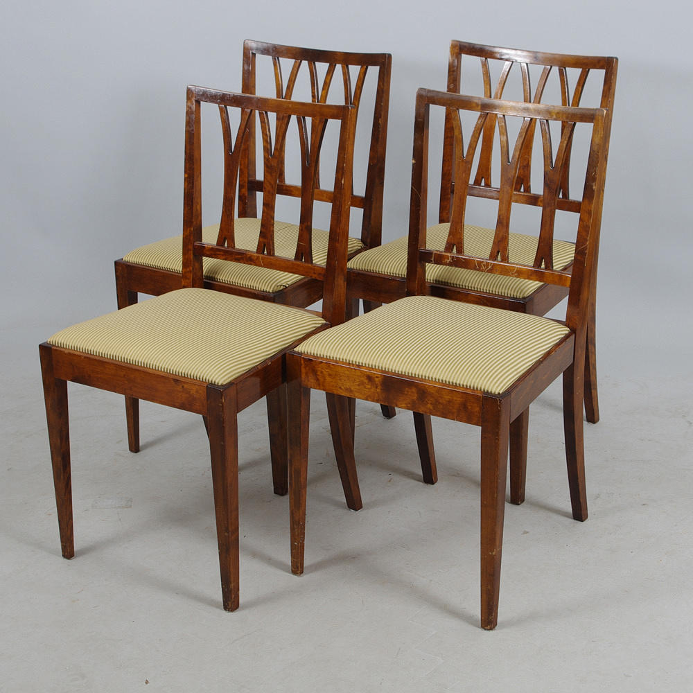 MATSALSSTOLAR, 4 stycken, björk.