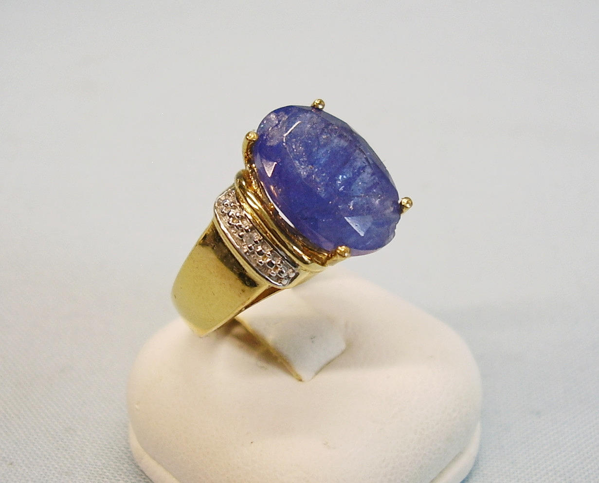 TANZANIT RING 4 ct. SILVER & GULT GULD.