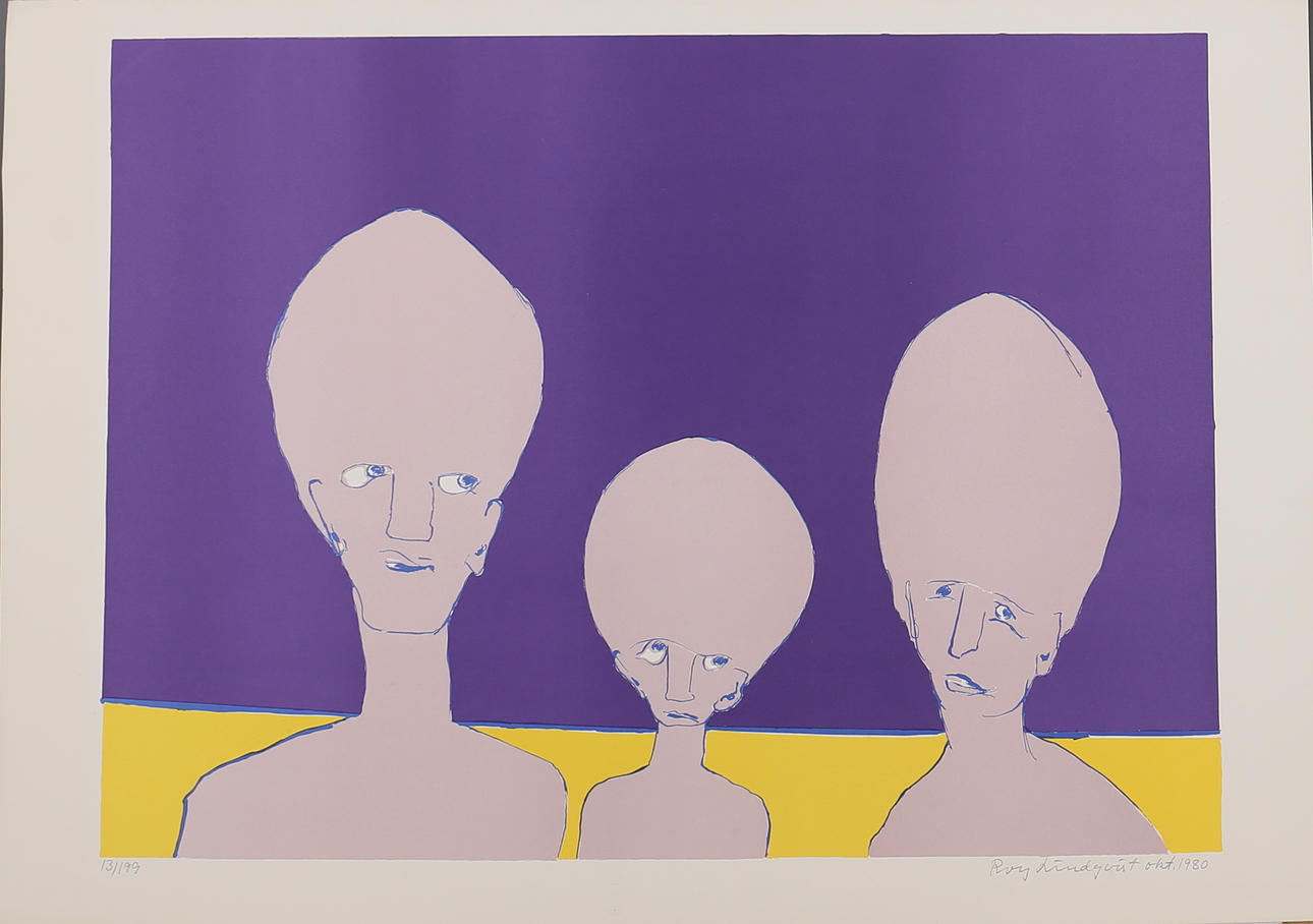 ROY LINDQVIST. Ansikten. Färgserigrafi. Signerad och daterad okt 1980 och numrerad 13/199.