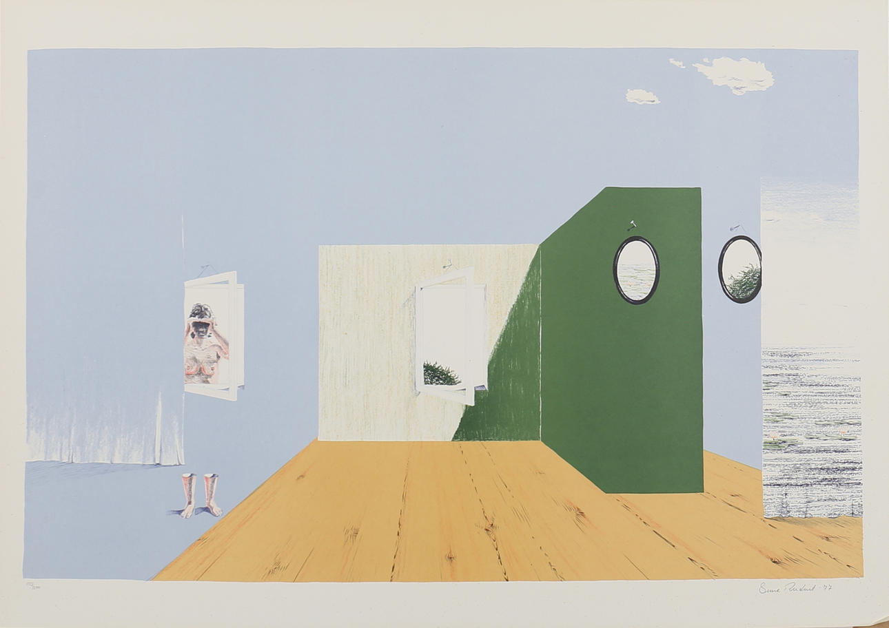 SUNE RUDNERT. Komposition. Färgserigrafi. Signerad, daterad -77 och numrerad 103/200.