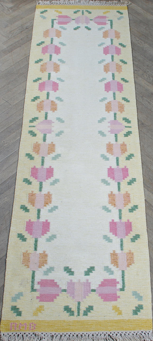 RÖLAKANMATTA, 274 x 83 cm, Anne-Marie Boberg, signerad AMB.