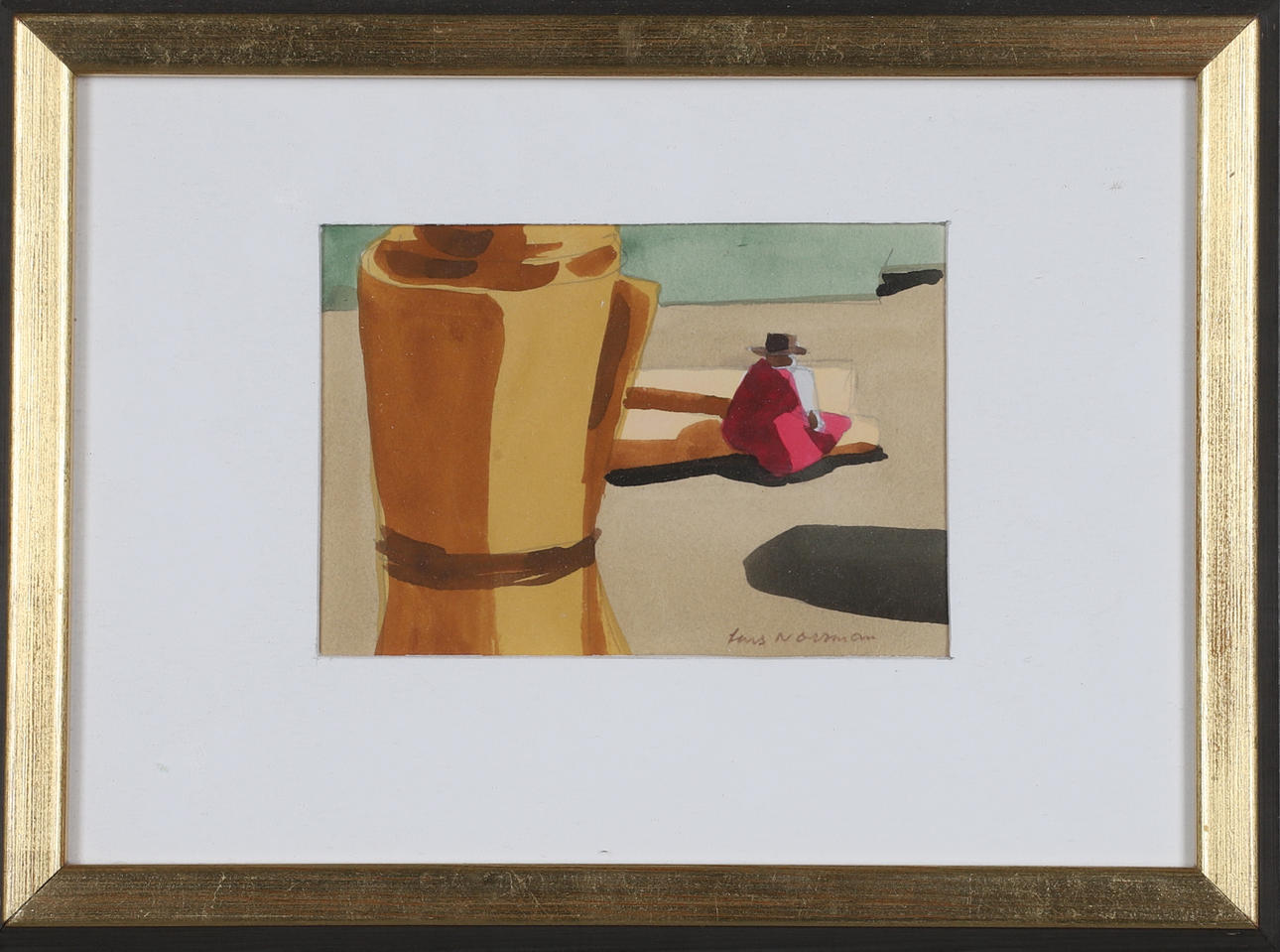 LARS NORRMAN. akvarell, signerad.