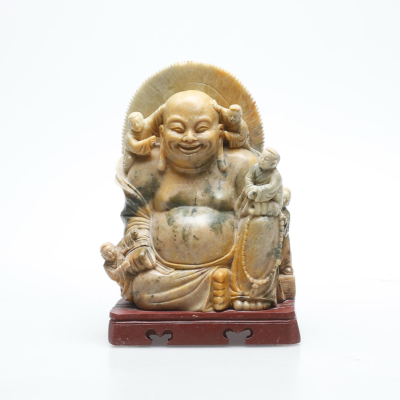 SKULPTUR, Buddha, sten, Kina, 1900-tal.