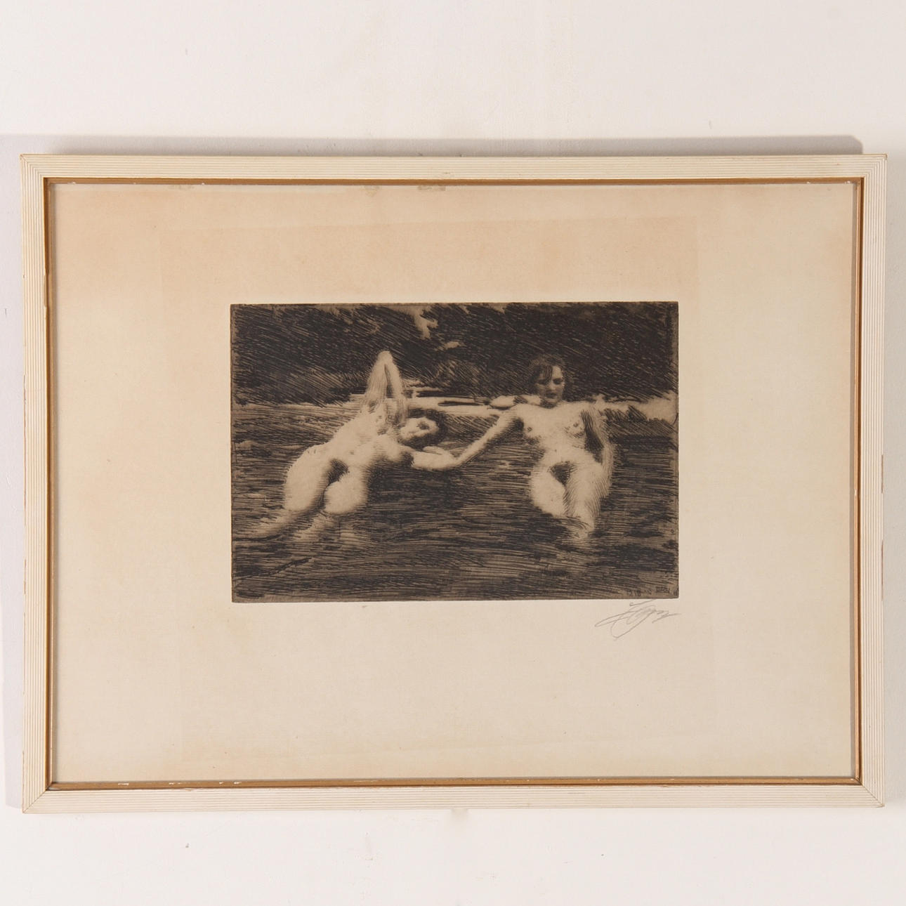 ANDERS ZORN. etsning, "najader", blyertssignerad, 1918.