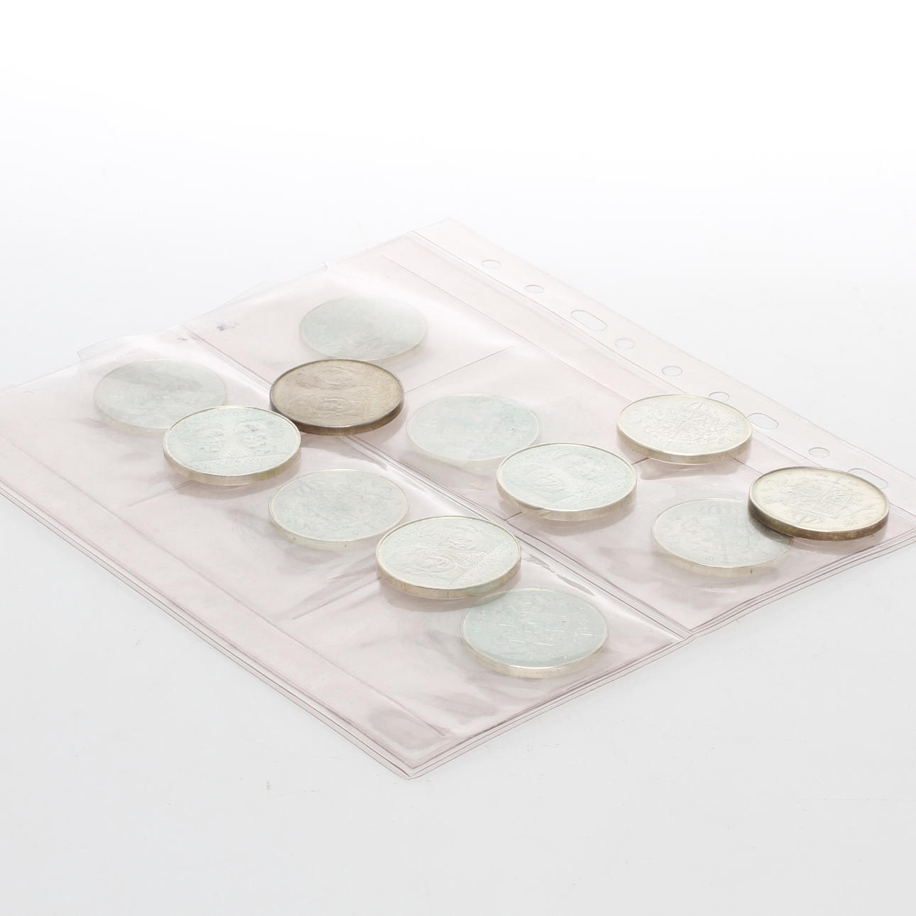 MYNT, 12 st, jubileumsmynt, silver, 50 kr, 1976.