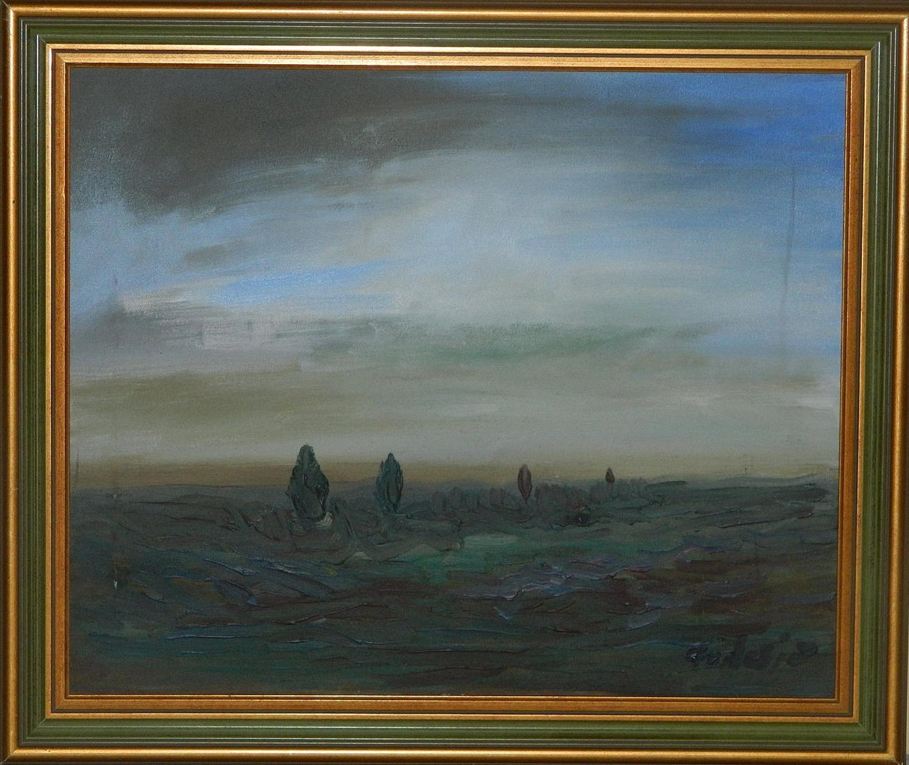 CHARLES AVDESJÖ. olja på duk, södra alvaret Öland, signerad atergo.