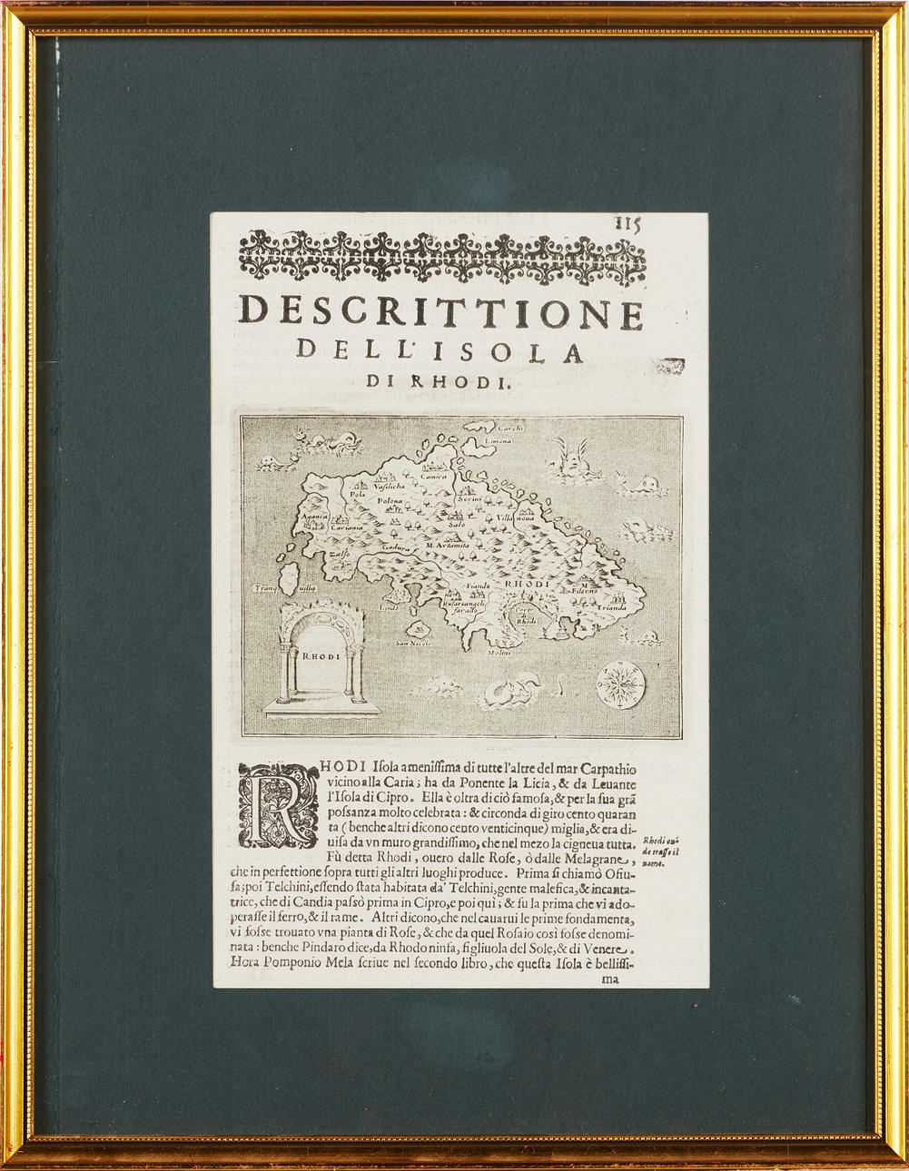 Kort over Rhodos ca. 1620.