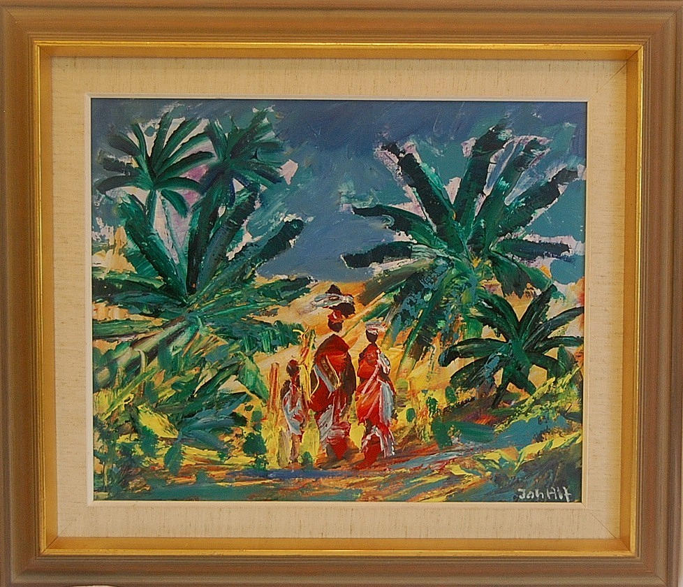 ALF JOHANSSON. olja på duk, afrikanskt motiv, signerad.