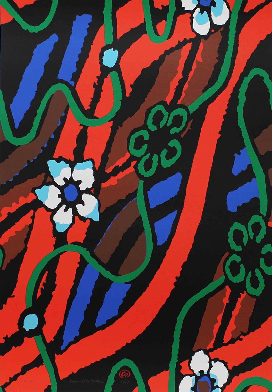 LENNART RODHE. Komposition. Färgserigrafi (4). Ett blad signerat Lennart Rodhe 1997. 128/200. De övriga tre bladen monogramsignerade.