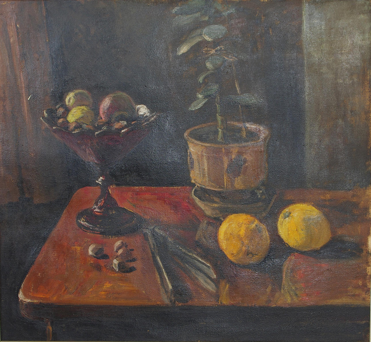 OIDENTIFIERAD KONSTNÄR. Stilleben, olja på duk, osignerad.