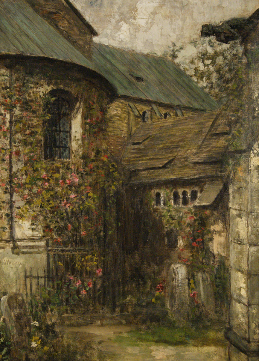 HEYDEN, KARL. ”1000-årig rosenbuske på gården i Hildesheim-katedralen.” olja/duk. 74 x 50 cm L. u. tecken.: Carl Heyden. Titlad på båren. ram.