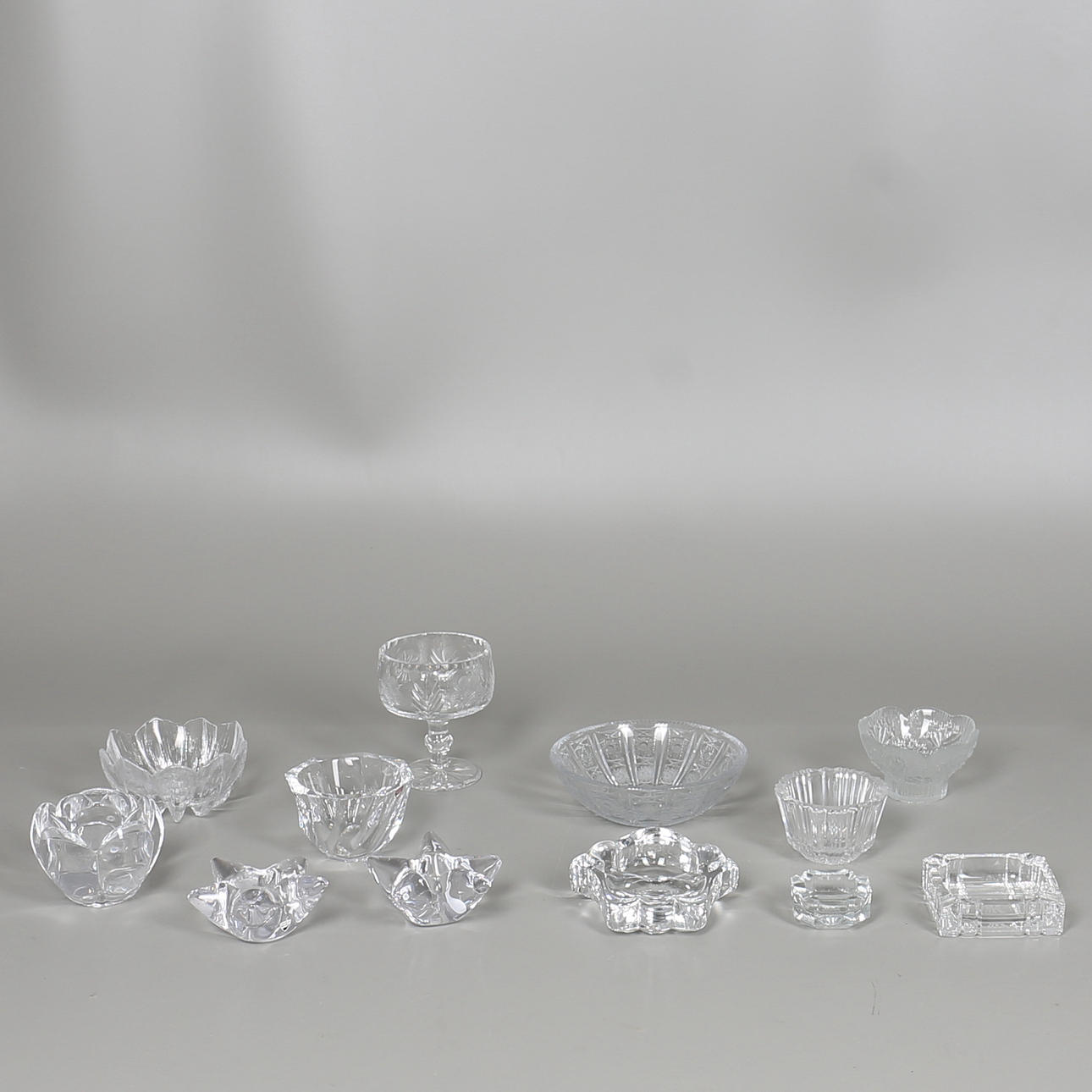 GLASDELAR. 12 st. Bla. Orrefors.