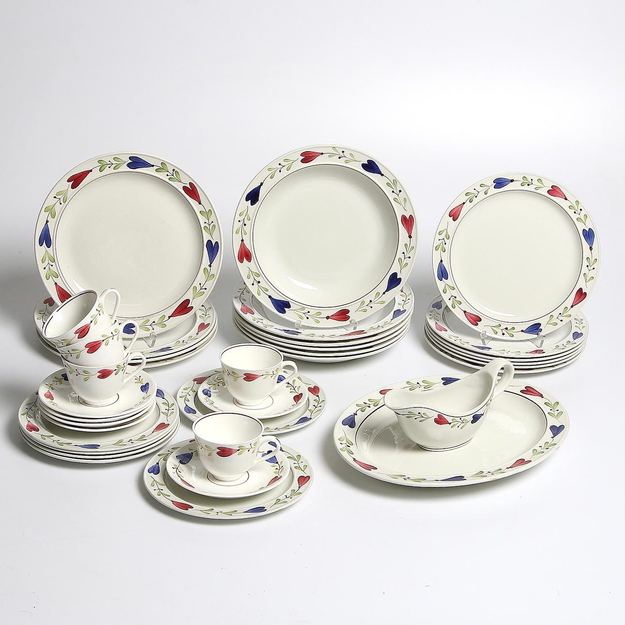 KAFFE/MATSERVIS, 35 delar, flintporslin, "Ranka", Gustavsberg.