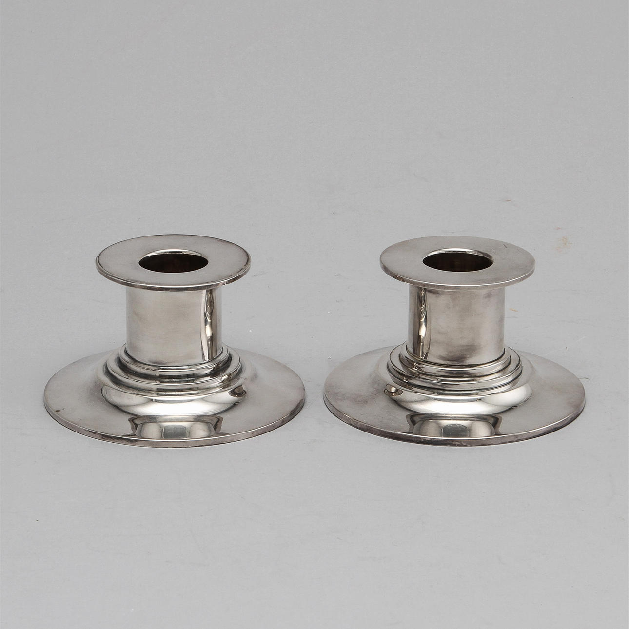 LJUSSTAKAR, 1 par, silver, Danmark,troligen Svend Toxvaerd, ca 290 gram.