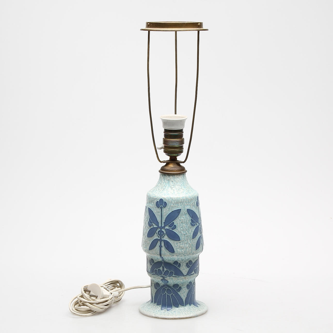 LAMPFOT, keramik, Elsa Engeström, Gustafsberg, signerad och daterad 1917.