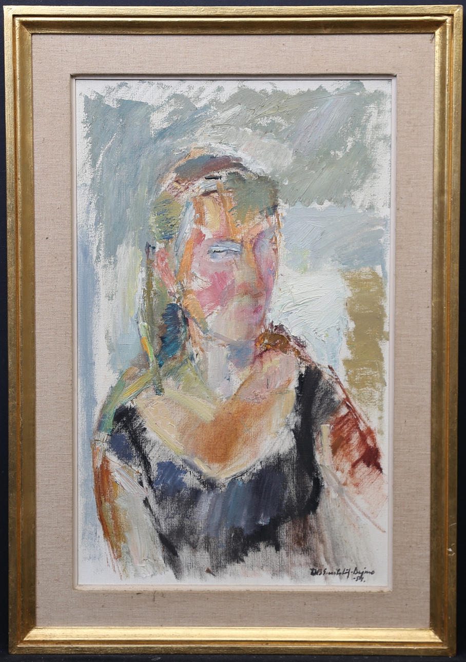 ULLA-BRITTA EMITSLÖF-DEJMO. Portrait. Oil on canvas, signed and dated 54.