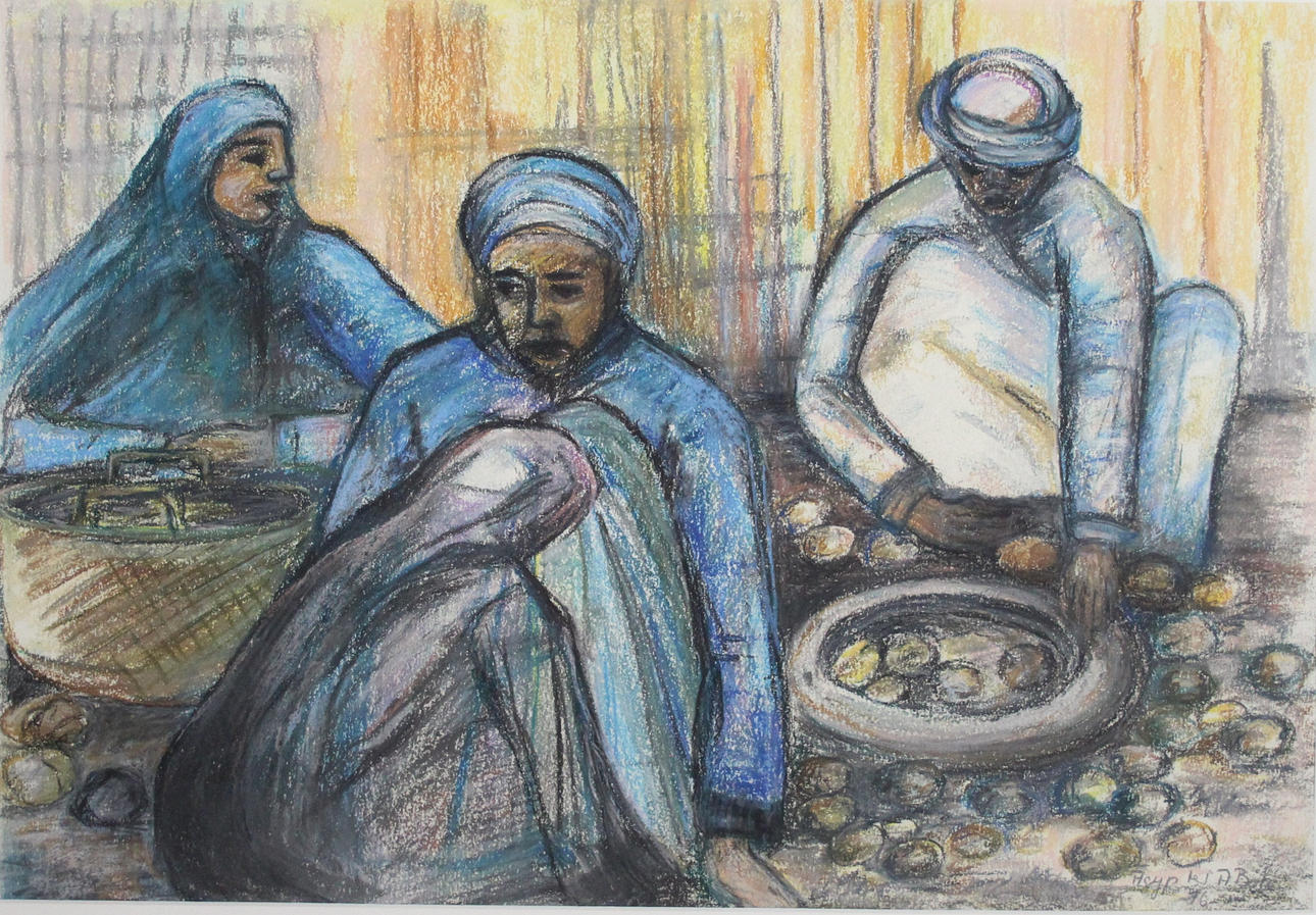 H. BOK. 'Egyptian', colored chalk.