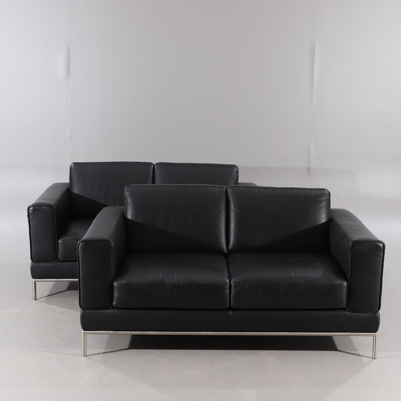 SOFA, 1 pair, "Arild", black leather, IKEA.