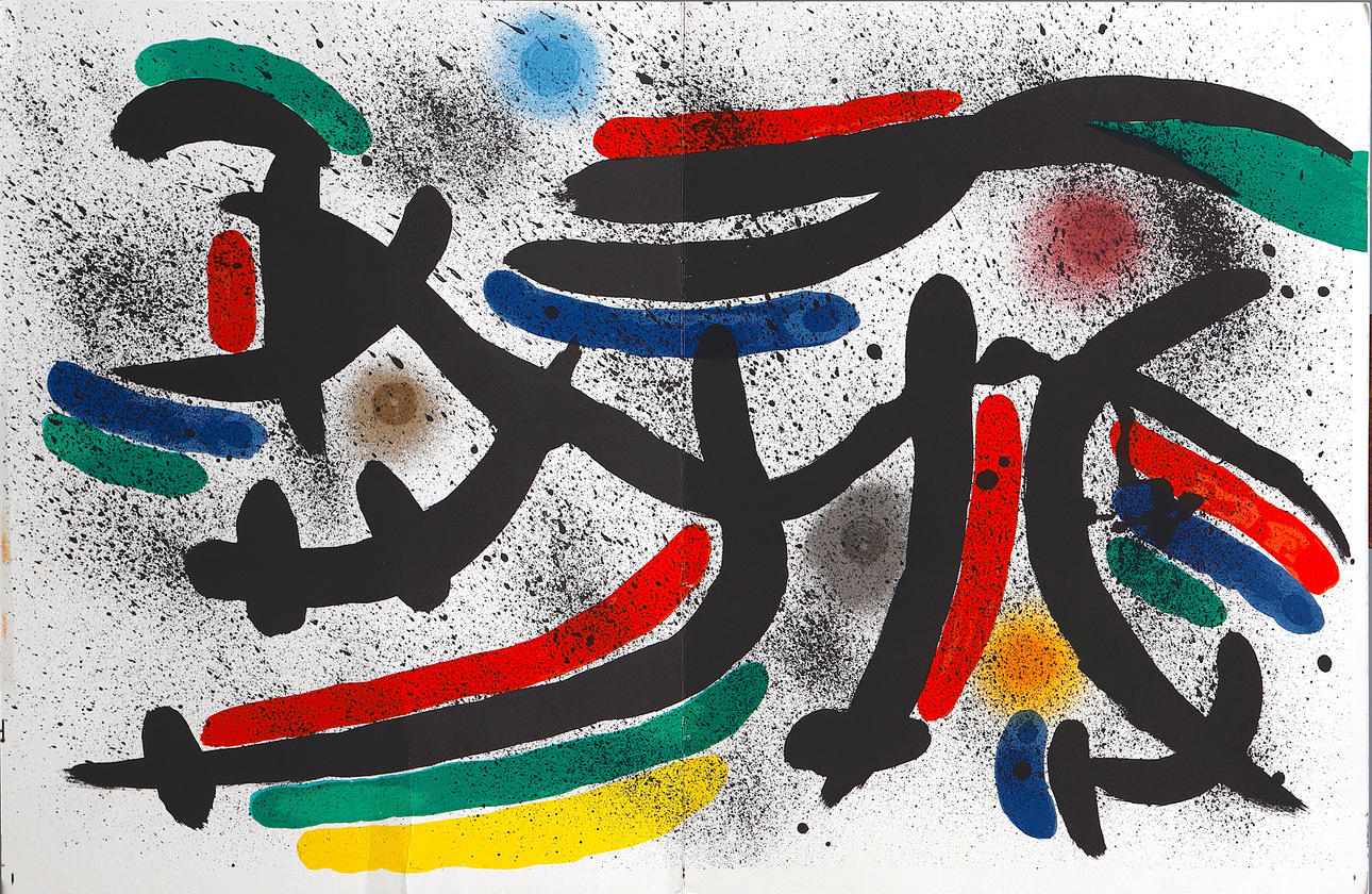JOAN MIRÓ. "Original-Lithographie" VII und IX.