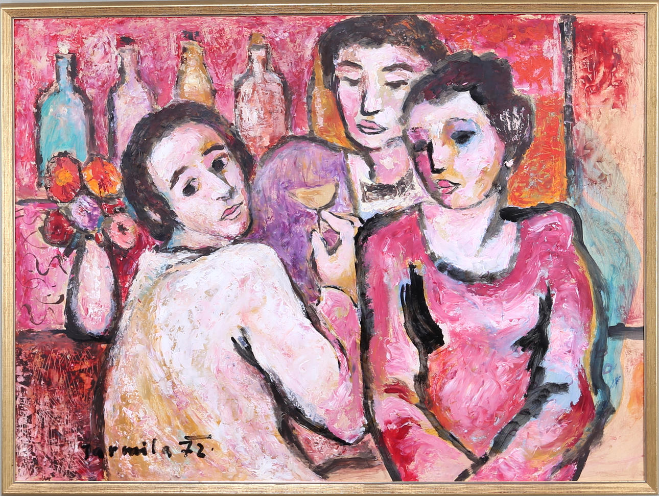 JARMILA HAKLOVA-BULLA. "Natten", olja på pannå, signerad o daterad Jarmila -72.