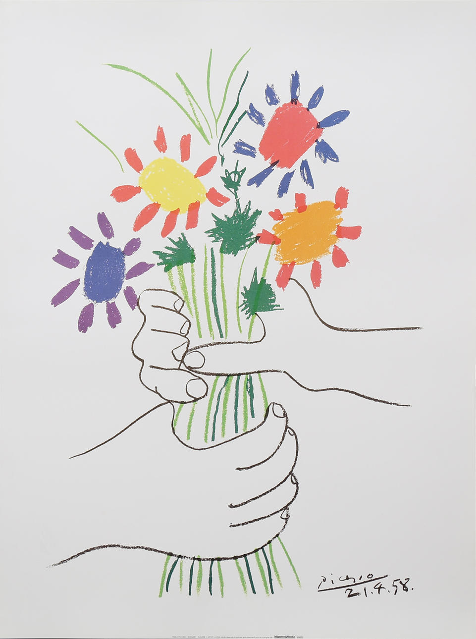 PABLO PICASSO. NACH. "Blumenstrauß des Friedens".