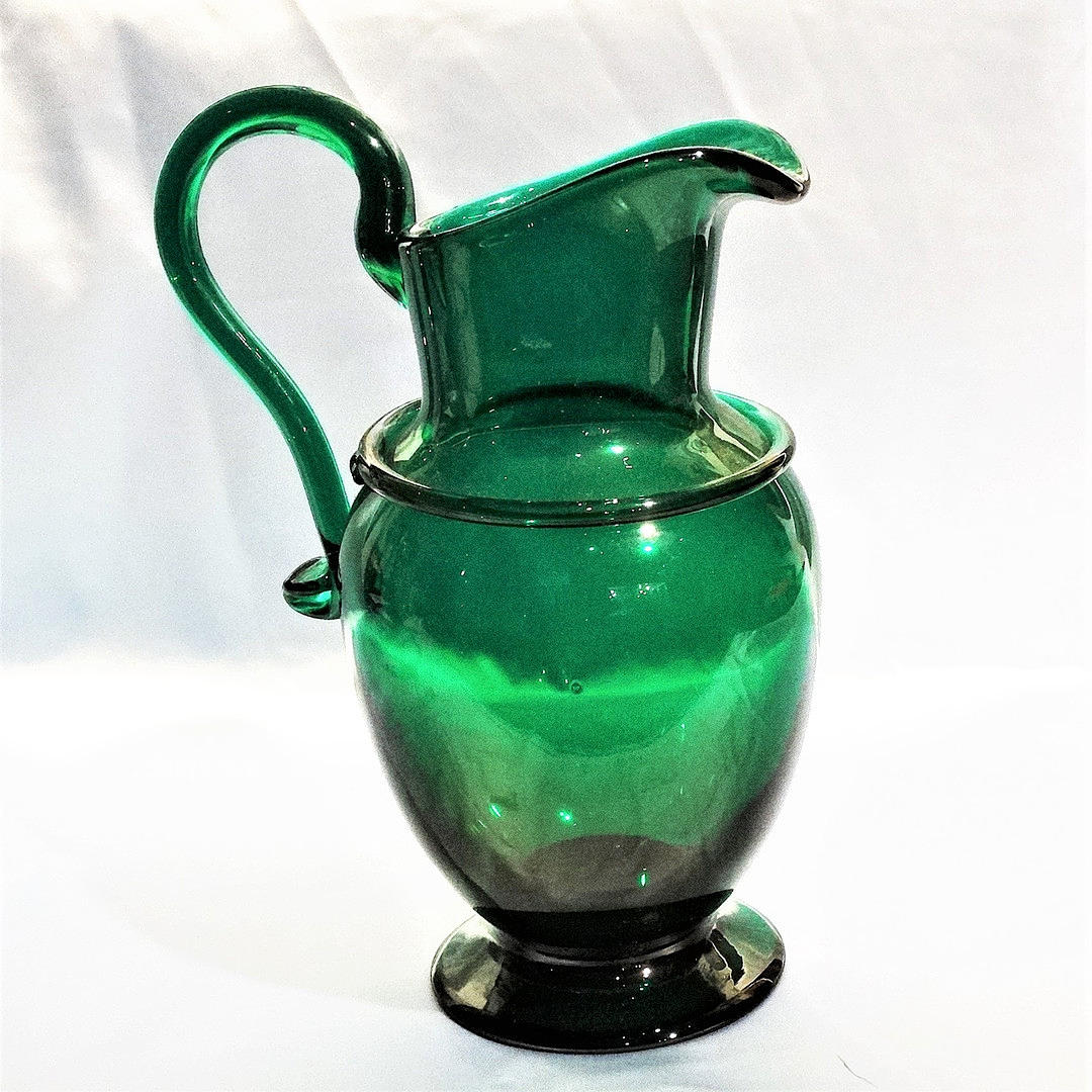 GLASKANNA, grön, 1800-tal.