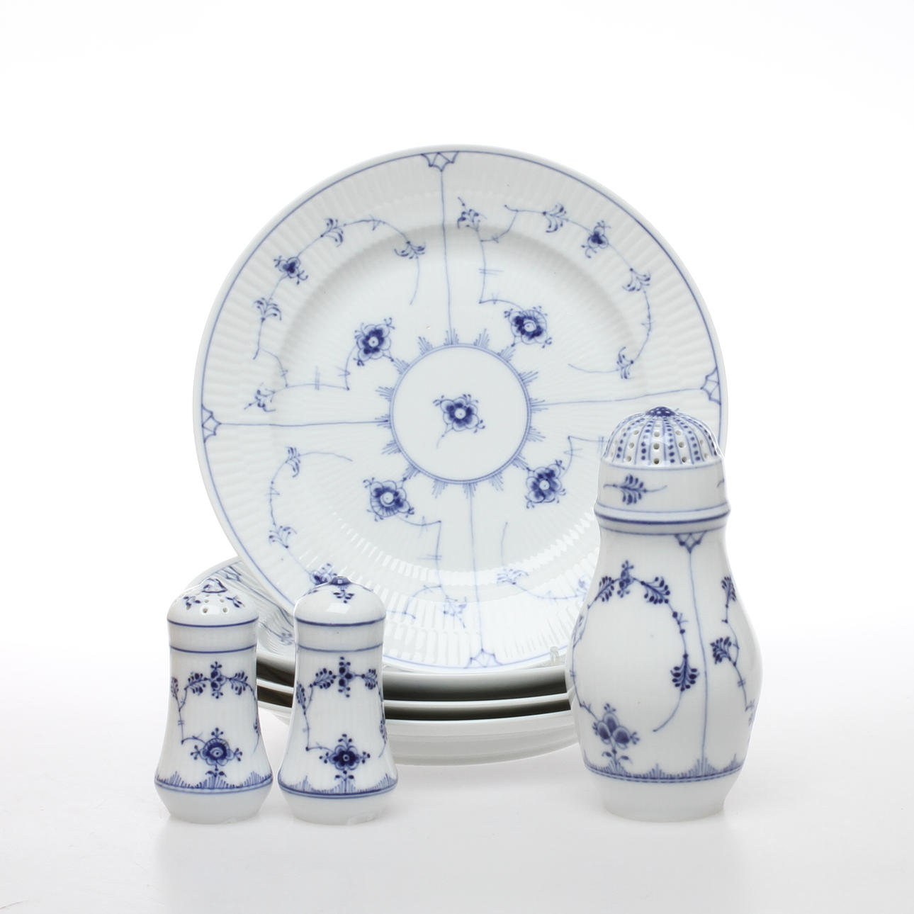 SERVISDELAR, 7 delar, Musselmalet, Royal Copenhagen.