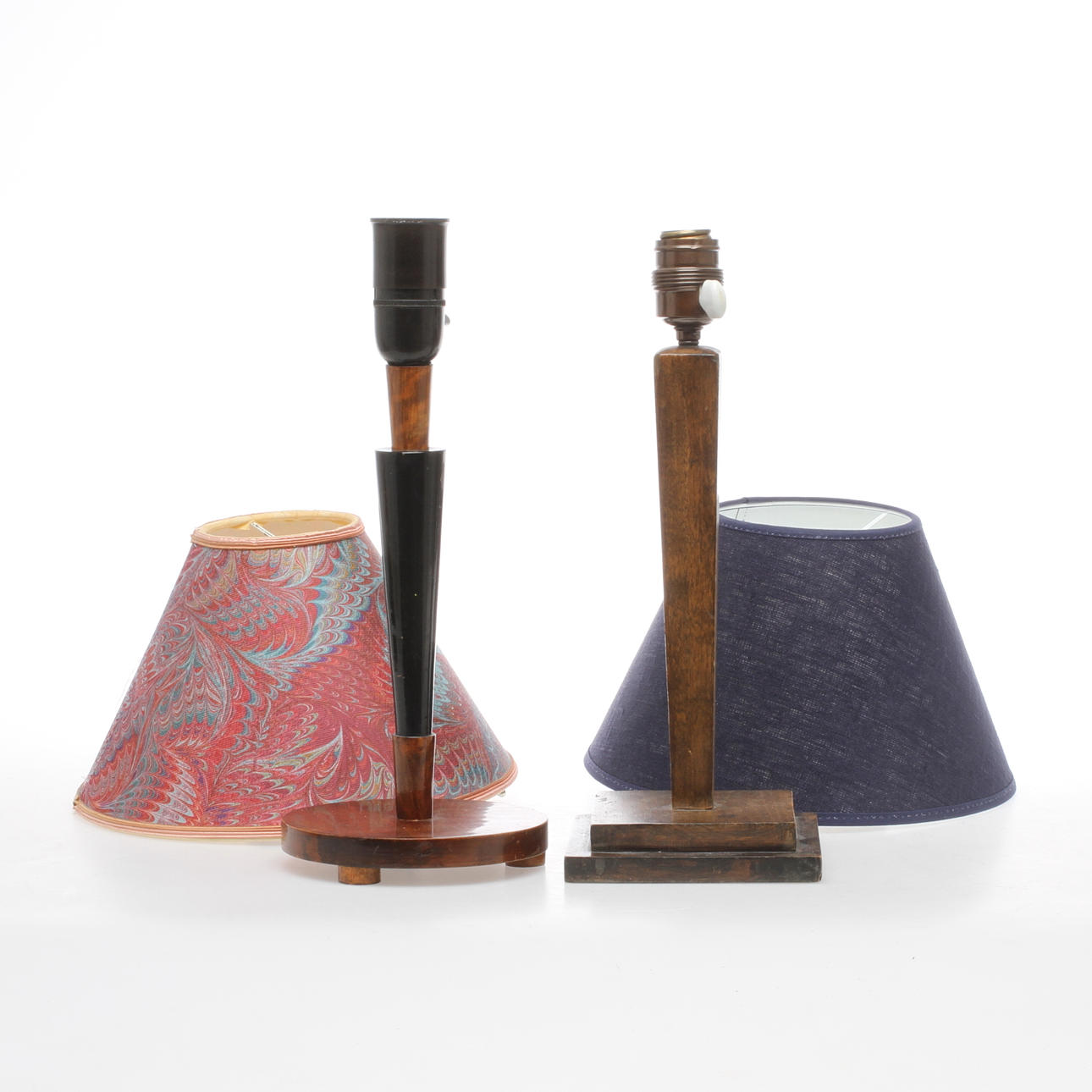 BORDSLAMPOR, ett par, trä, Art Deco, 1900-talets första hälft.