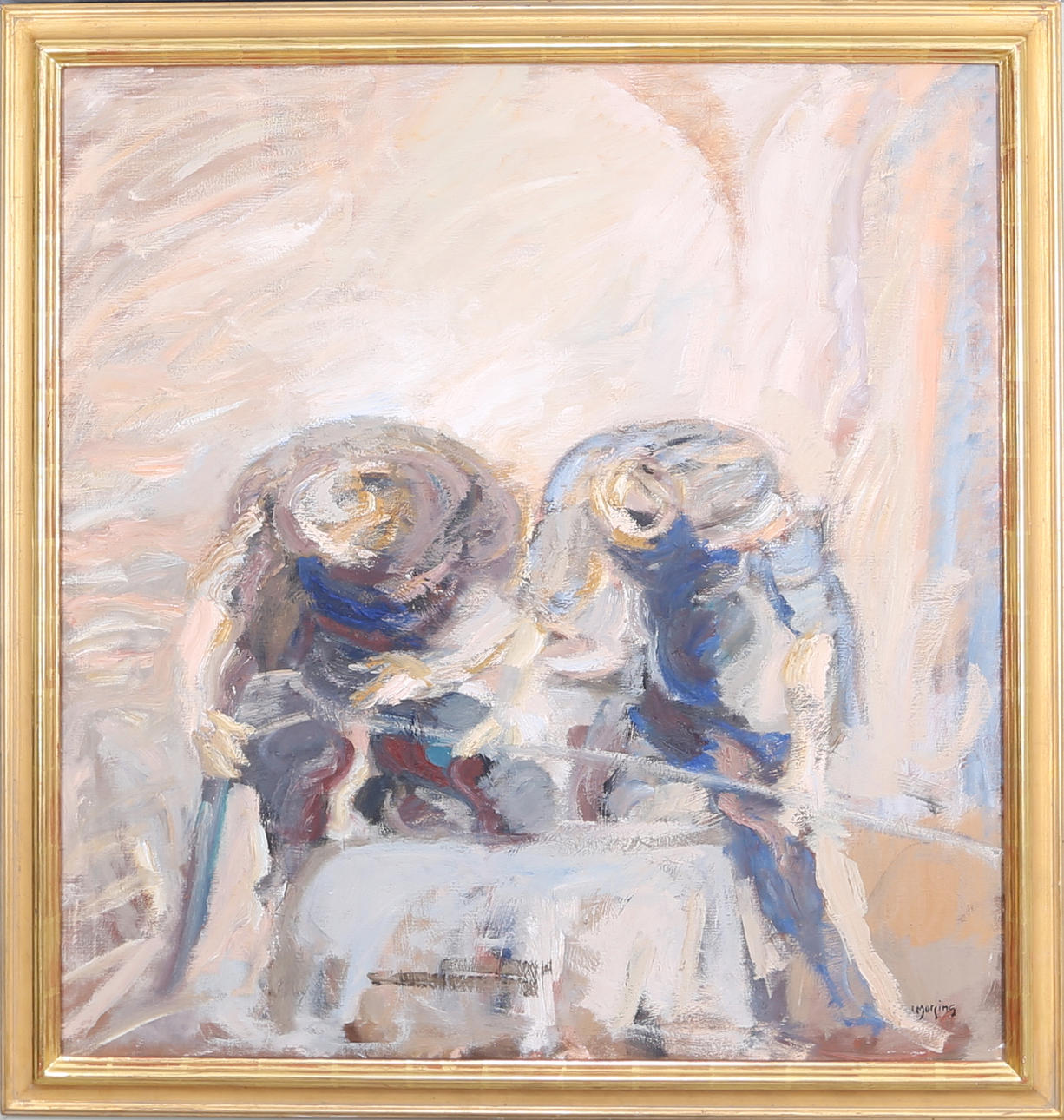 IVAR MORSING. I smedjan, olja på duk, signerad i morsing.