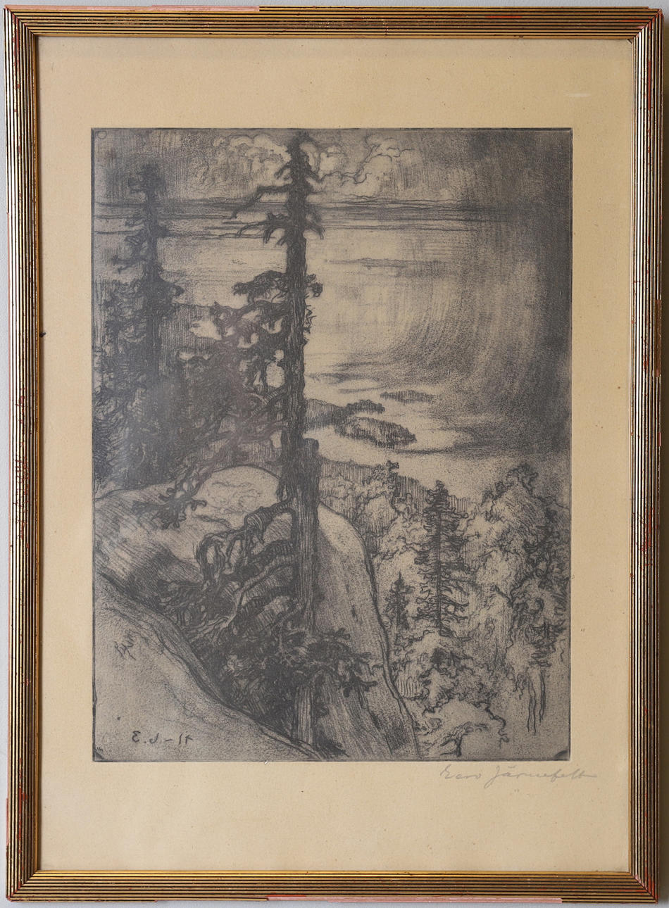 EERO JÄRNEFELT. etsaus, signeerattu.