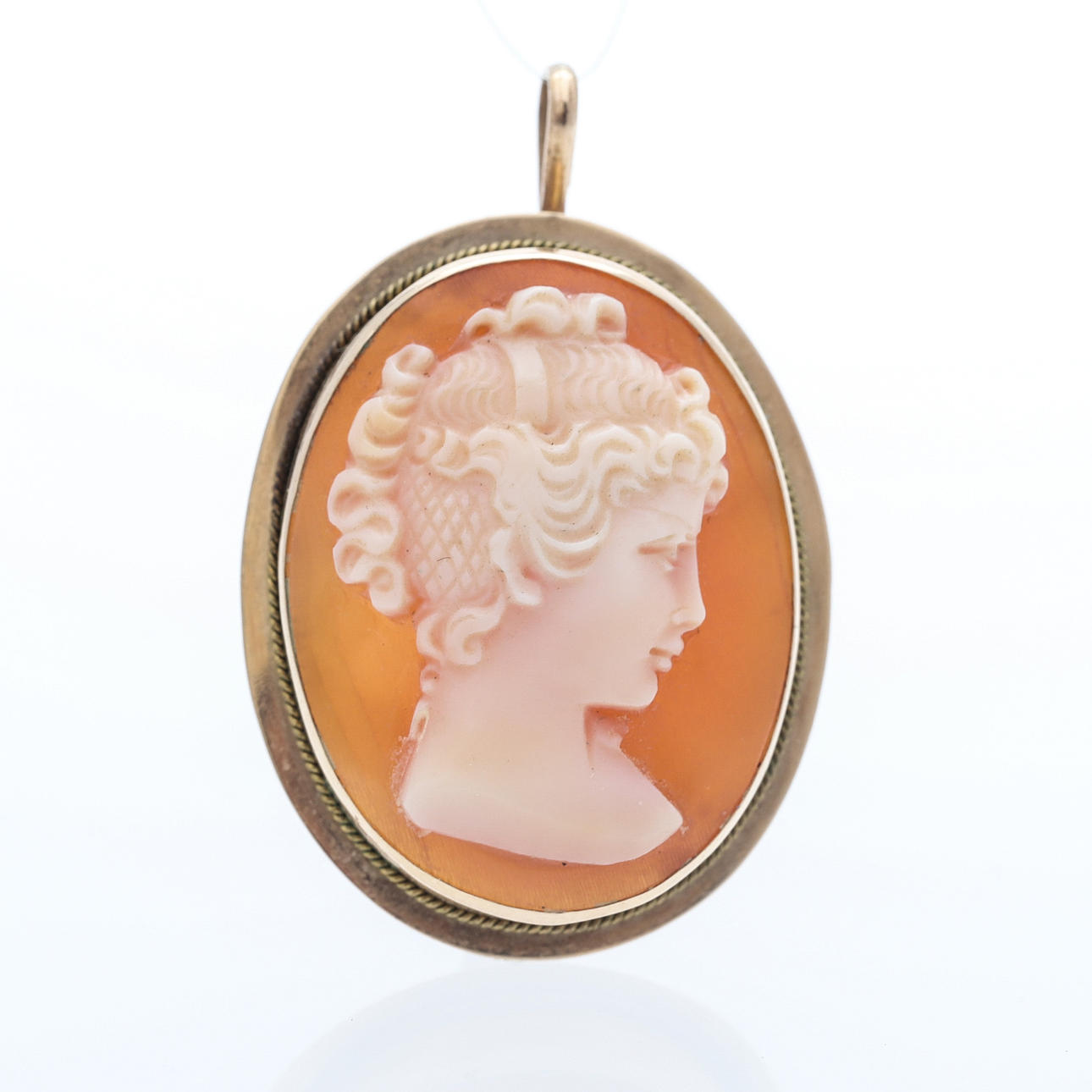 HÄNGE/BROSCH, Camé, 14K guld.