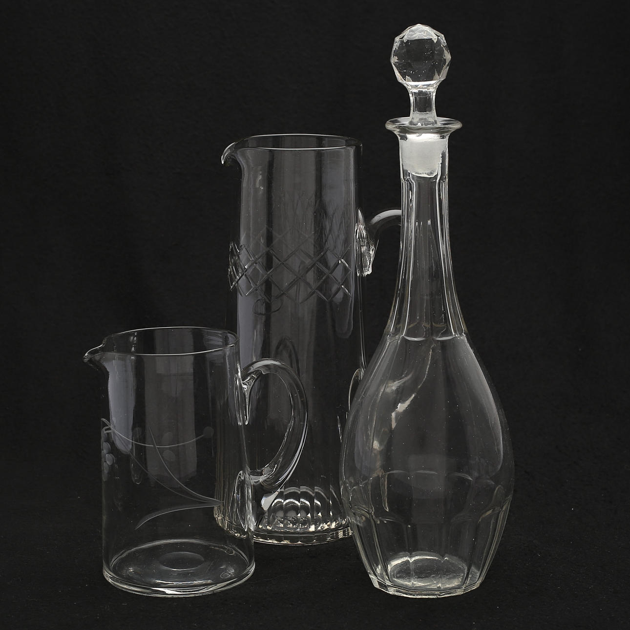 SERVER, KARAFFE, 3-teilig, Glas.