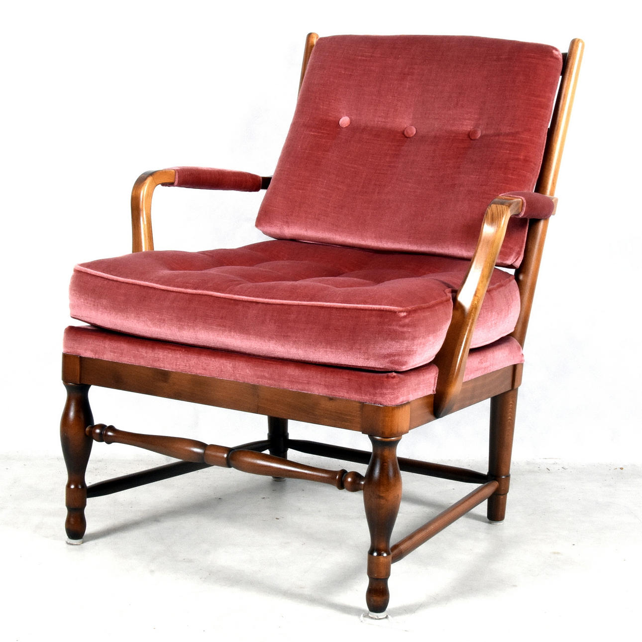 SILLÓN, peluche rojo años 70.