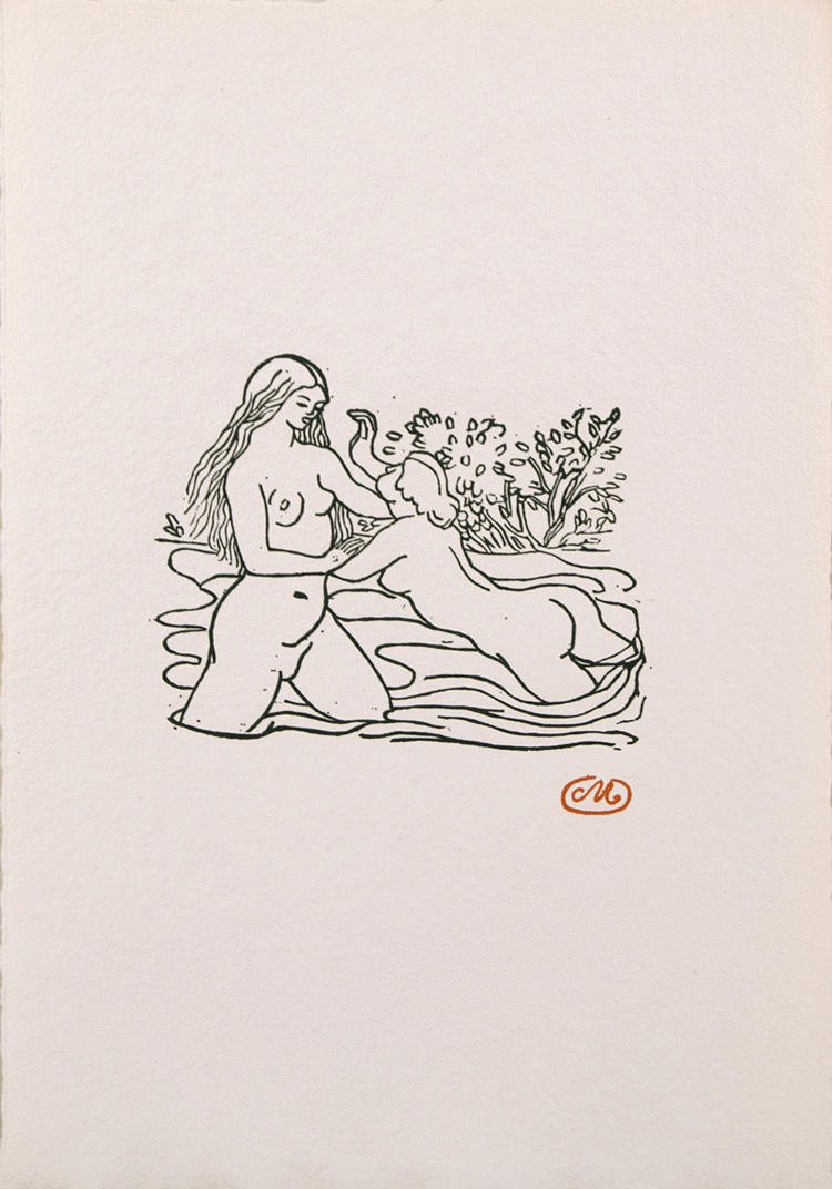 MAILLOL, ARISTIDE. Untitled - litografi/papper. 27,7 x 19 cm. R. u. monogr.: M. Oinramad.