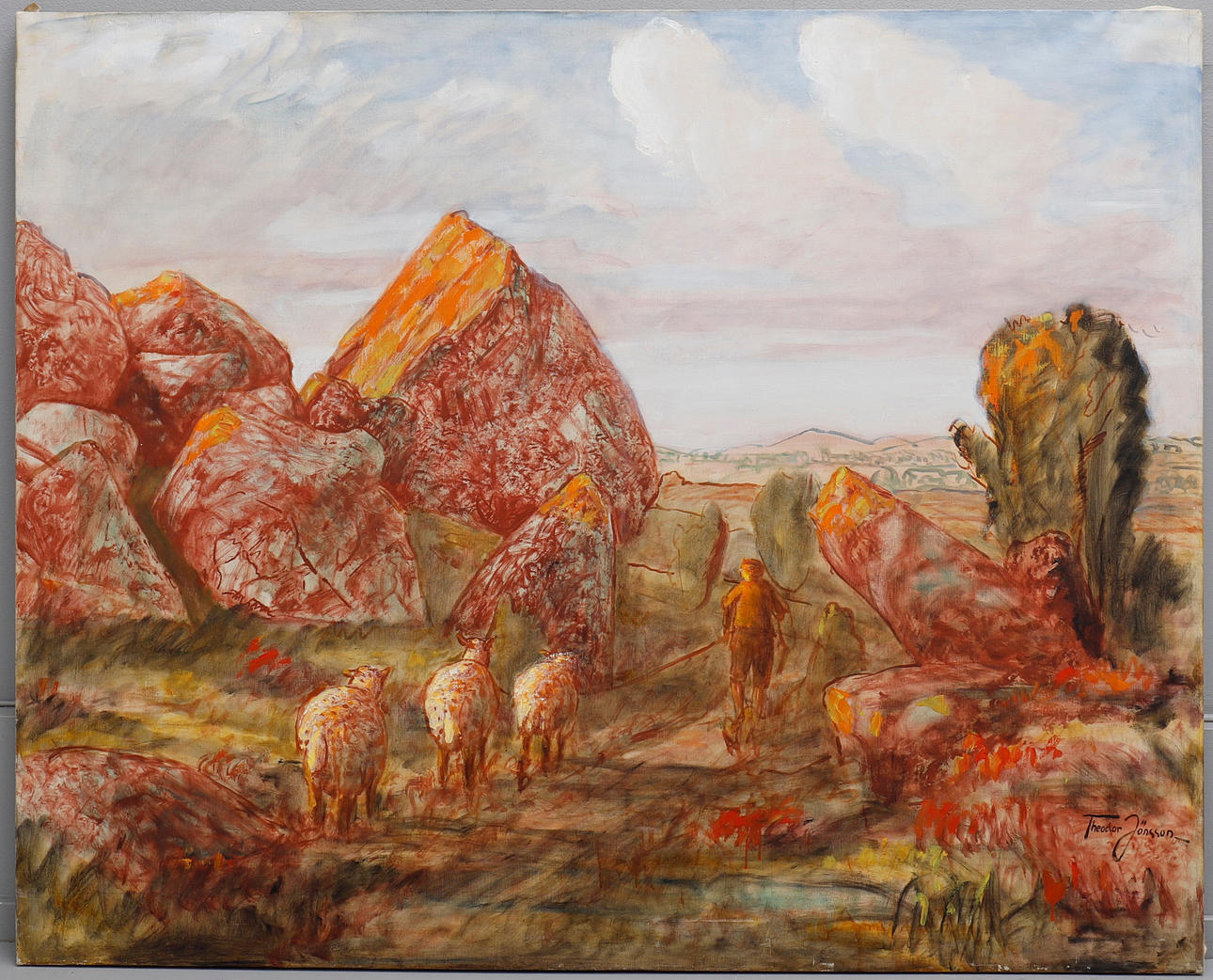 THEODOR JÖNSSON. "JUNGE MIT SCHAF".