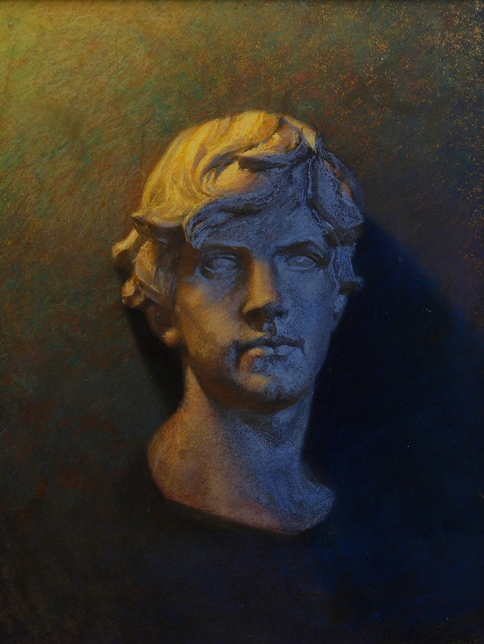 THEODOR JÖNSSON. KOPF DES MANNES, ARBEIT EINES SCHÜLERS.