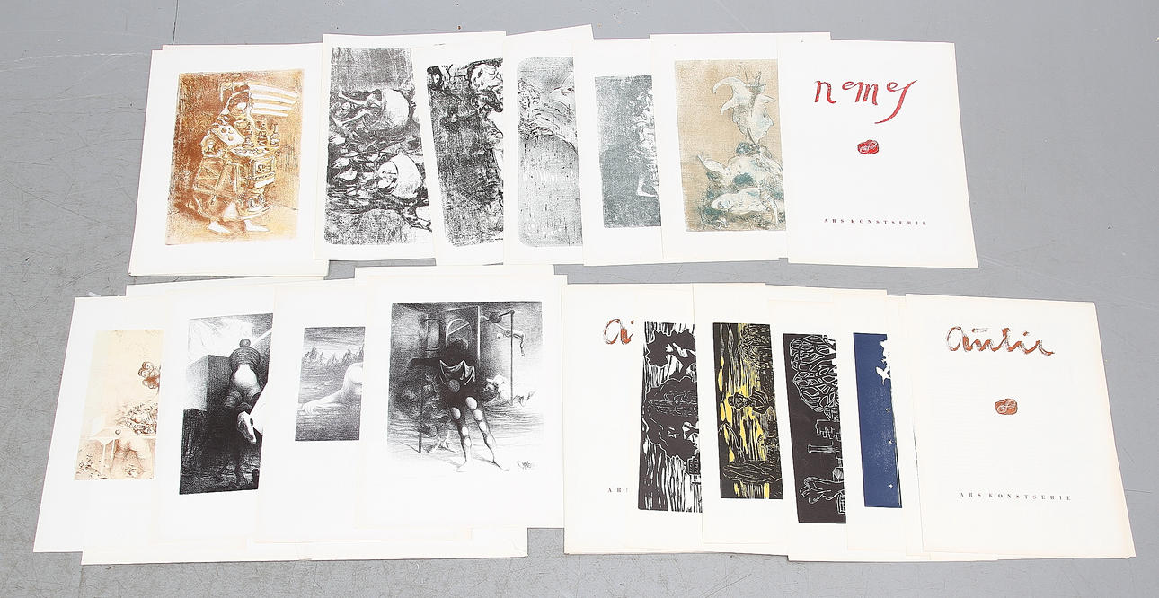 GRAFIKMAPPAR, 3 st, Ars Konstserie 1945, osignerade.