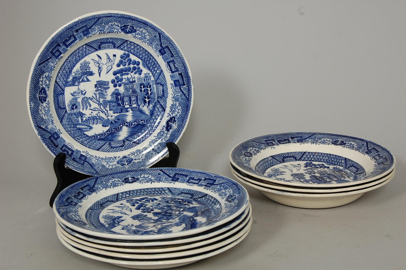 SERVISDELAR, 9 st " Willow " Rörstrand.