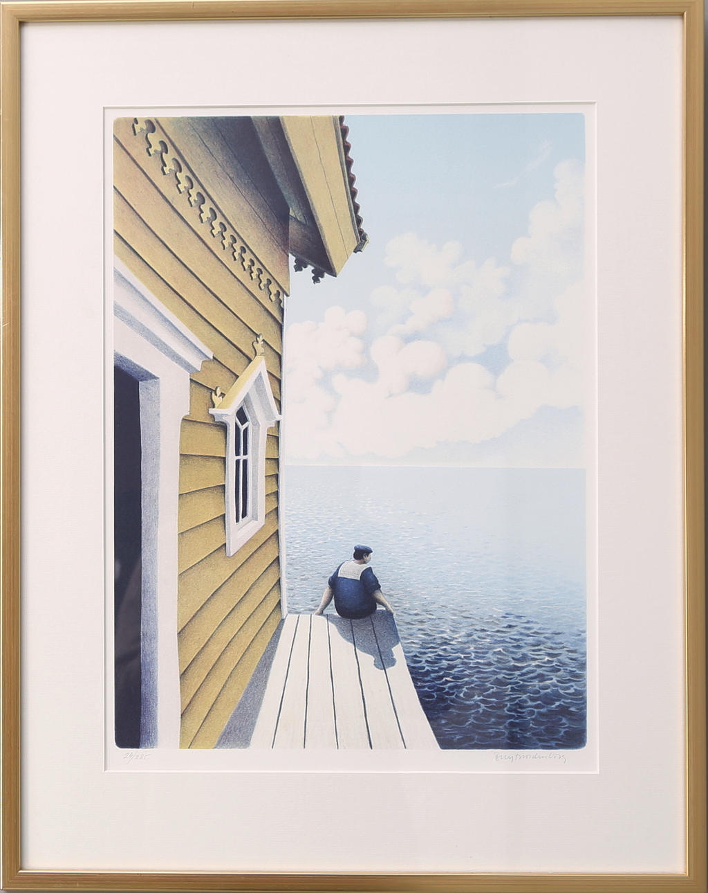 BENGT NORDENBORG. Sjöman på brygga, litografi, signerad o numrerad 24/285.