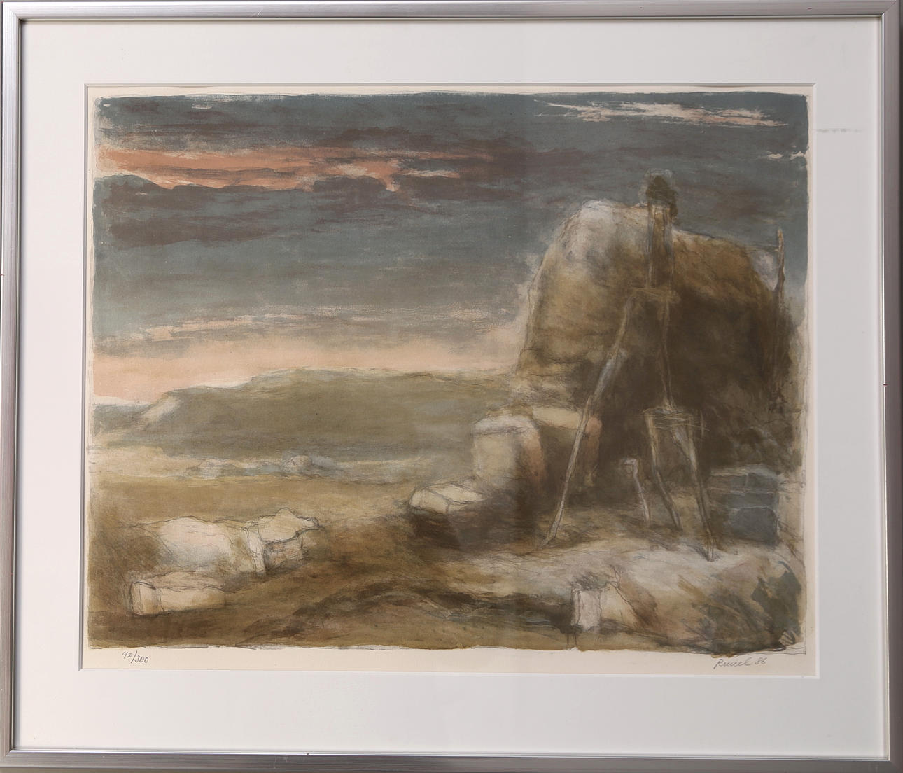 RUNE CLAESSON. Litografi, "Raukar" signerad, daterad 86 och numrerad 42/300.