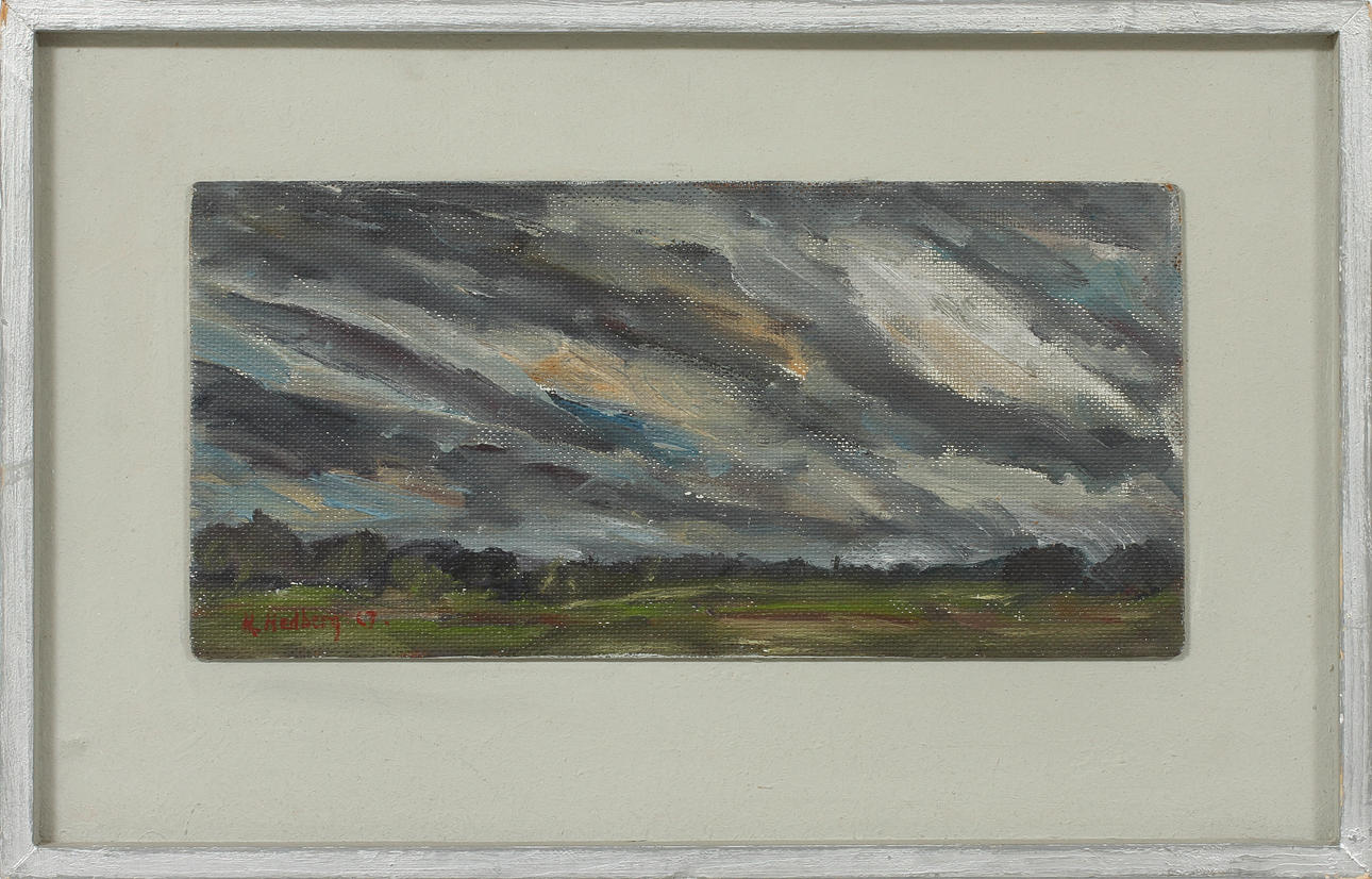 HANS HEDBERG. Olja på pannå, signerad och daterad 67.