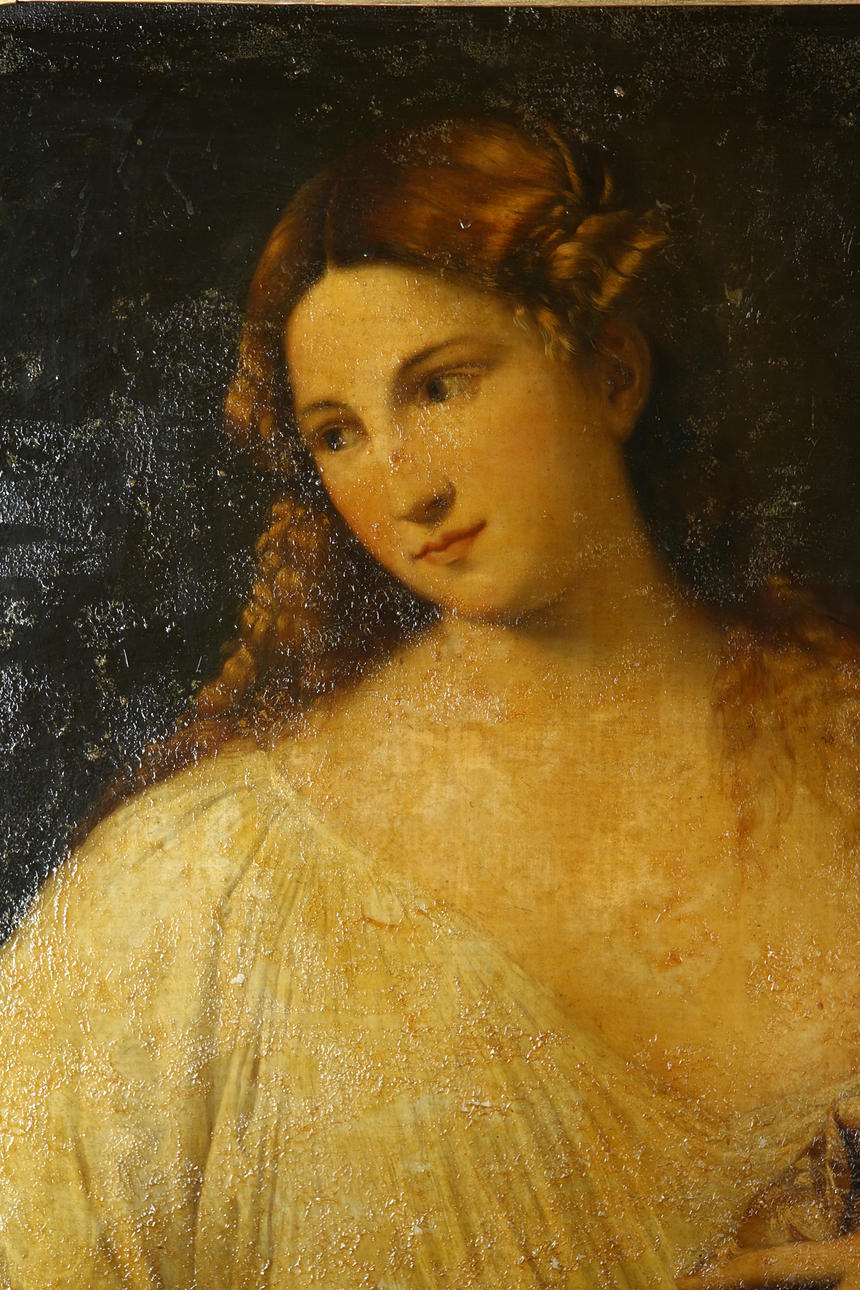 TIZIAN. EFTER. Ytbehandlat tryck, dubblerad.