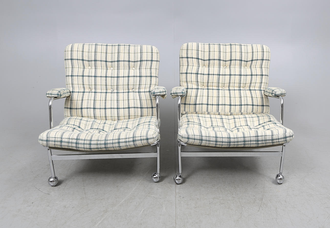 FÅTÖLJER, 1 par, "Karin" Bruno Mathsson för Dux.