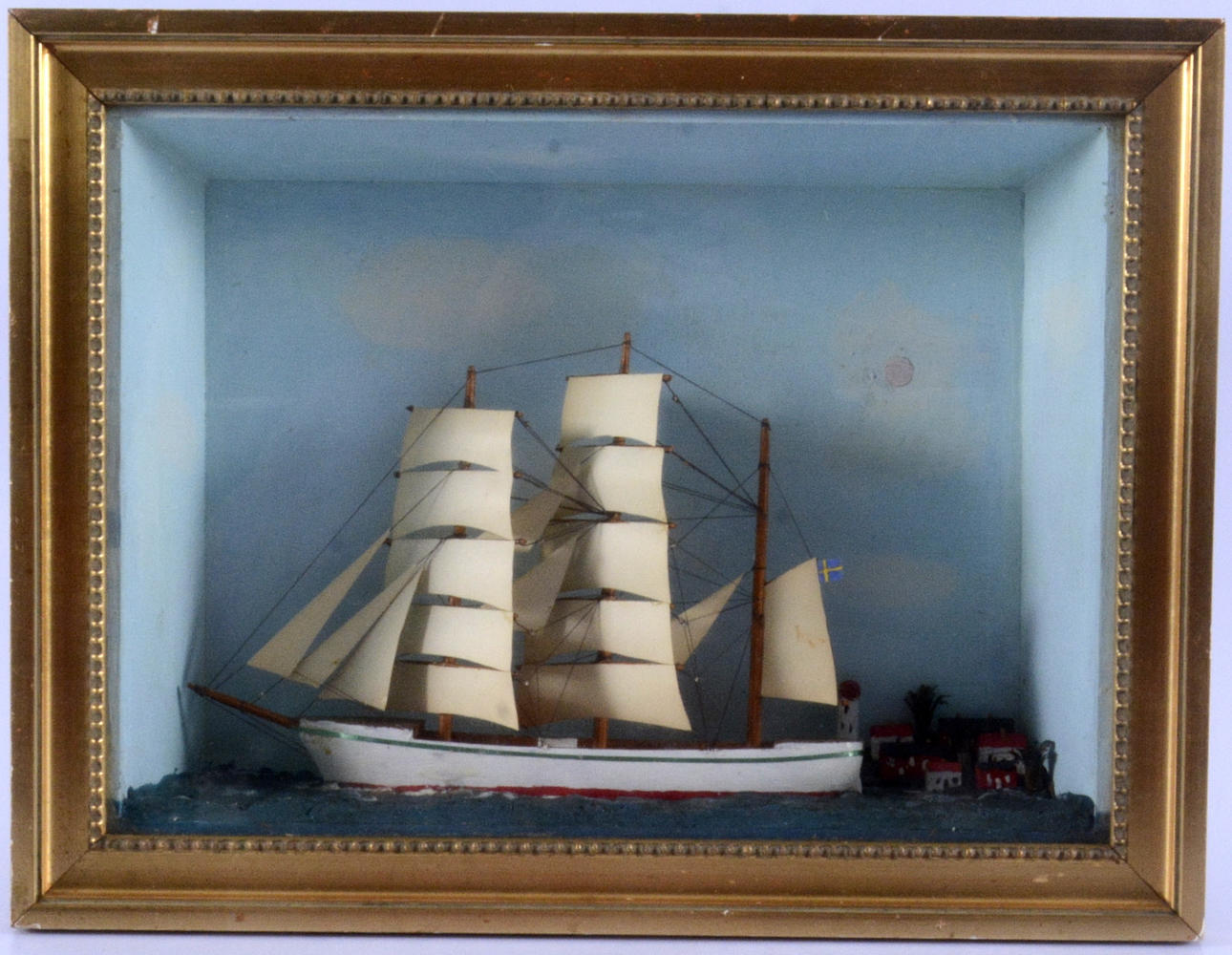 DIORAMA, Segelschiff, erste Hälfte des 20. Jahrhunderts.
