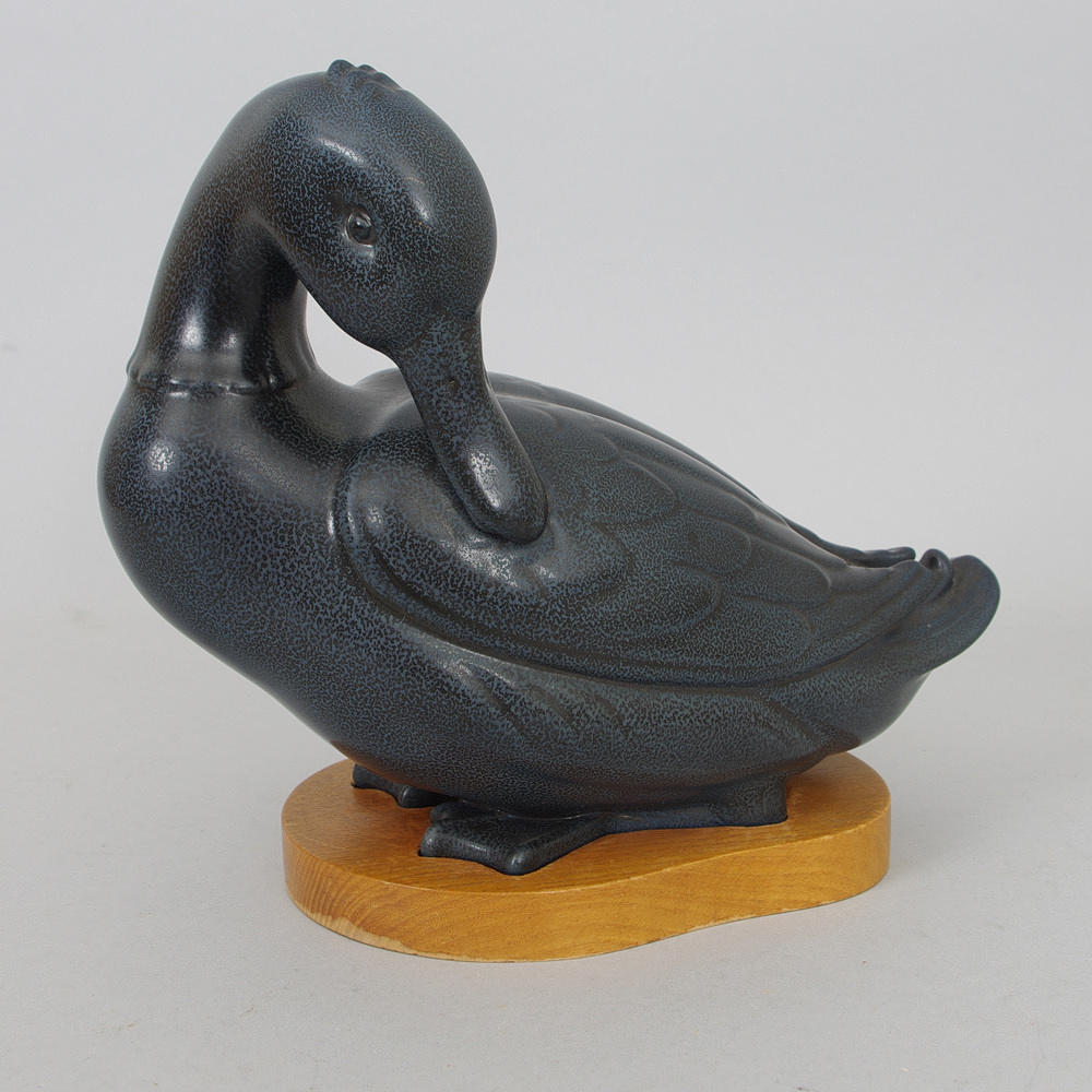 FIGURIN, stengods, anka, Gunnar Nylund, Rörstrand.