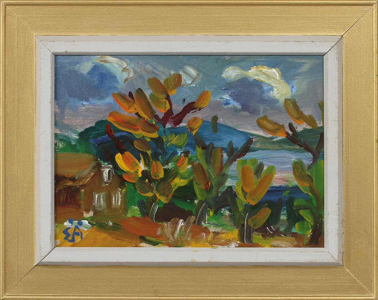 ERLING ÄRLINGSSON. Motiv från Bösvika, olja på pannå, sign.