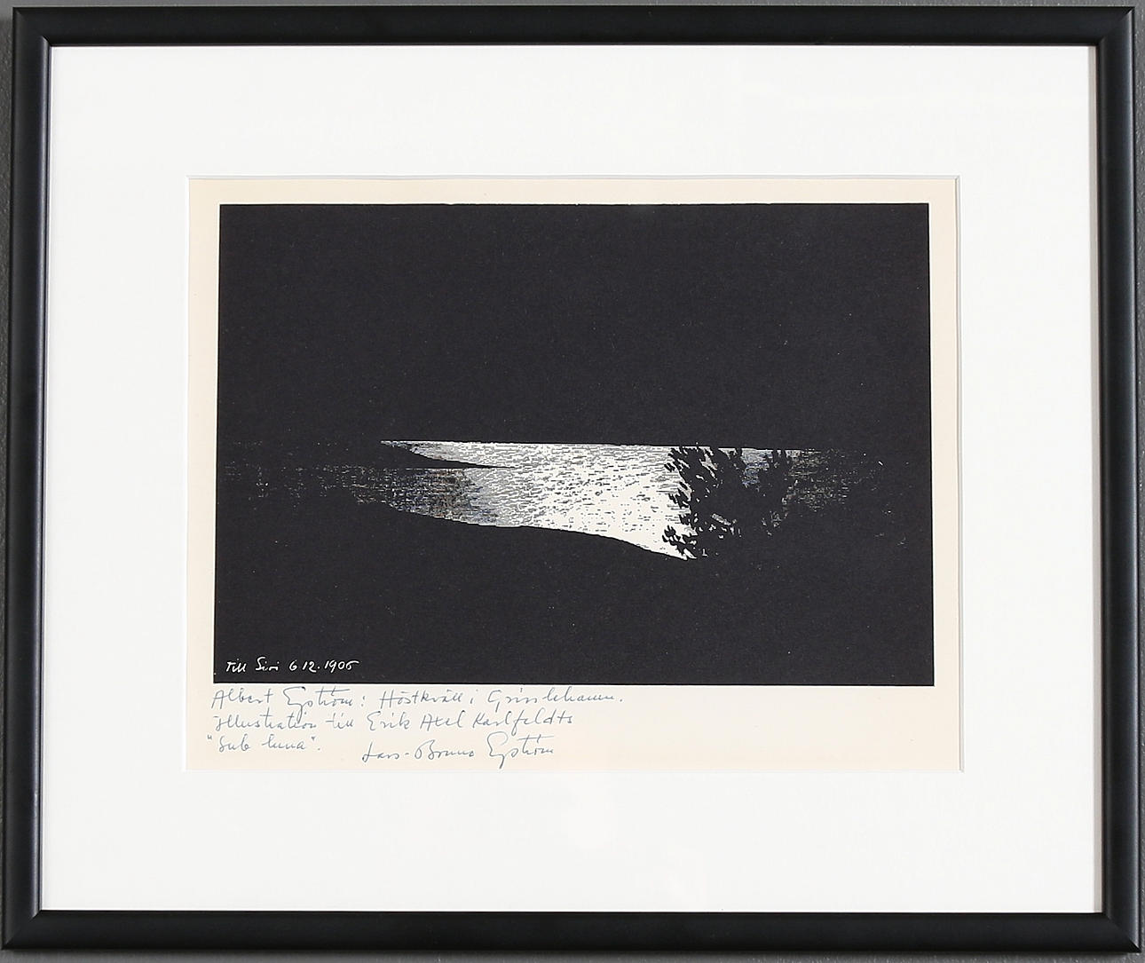 ALBERT ENGSTRÖM. "Höstkväll i Simrishamn, blandteknik, signerad och daterad 1906.